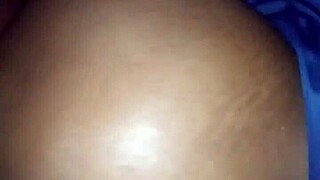 Ebony amateur with big ass rides dick hard in lingerie before getting pounded from behind in homemade scene