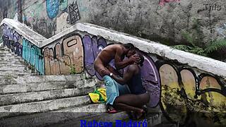 I craved that big cock, so I gave a blowjob to the see-through dressed black Latina milf