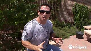 Busty Diamond Kitty deepthroats cock and balls