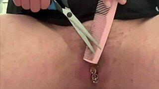 Combing My Pussy Bush Before Shaving It Smooth and Clean in This Close-Up Session