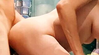 bathroom amateur sex unfolds as couple enjoys milf wife in skinny action