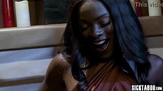 Black lesbian milf Ana Foxxx uses new sex toy to fuck big ass blonde milf Serene Siren in anal action.