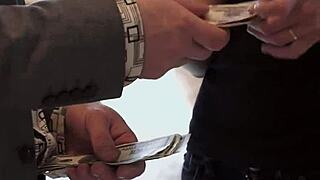 petite gal in nylons gives blowjob and gets hardcore fucking until orgasm.