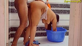 hot desi bhabhi in bathroom with friend