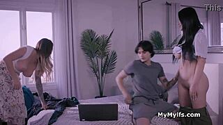 elias enjoys free use of big tit milfs in threesome, fucking and blowing them hard