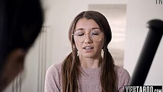 Nerdy Lesbian Teen 18+ Manipulates Milf Stepsister's Girlfriend For Pussy Licking