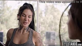 Nerdy Lesbian Teen 18+ Manipulates Milf Stepsister's Girlfriend For Pussy Licking