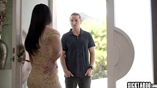 Whoa! Milf Jennifer White Gets Tit Fucked By Stepson Before He Fucks Her Rough And Hard!