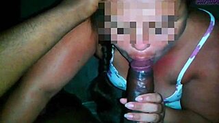 I slide my stepmother's thong to the side to access her large backside.