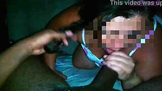 I slide my stepmother's thong to the side to access her large backside.