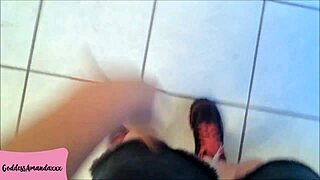 Stay at my feet in the bathroom while I piss on you as my toilet dog with shaved pussy