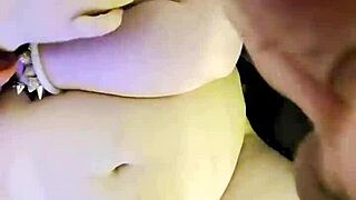 Thick nerdy mature takes huge hot cum load all over her