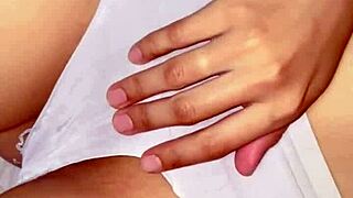 Pinay student mestisa returns with tight virgin pussy for first-time anal creampie and rough doggystyle fucking using big cock and dildo in dorm room