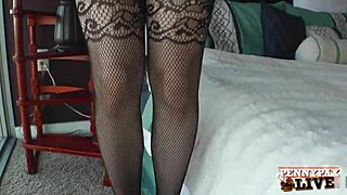 Naughty redhead penny pax fucks big toy in lingerie with wet pussy and big tits