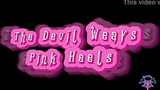 Bleubrutalrose as goth milf in pink heels and latex fucks big ass with metal dildo