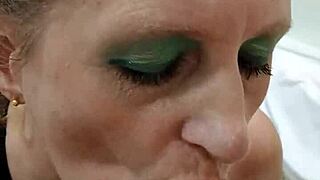 What if german prostitute milf sandra gives blowjob and swallows sperm in european action?