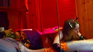 Succubus Blows And Jerks Before Licking Cum Off Her Glove In Cosplay Orgasm