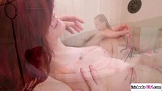 Big tits lesbian teen 18+ fingers her stepmom in hairy asian lingerie session 😏