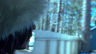 Blonde milf August welcomes her new boyfriend in lingerie and fishnets. They explore intimate moments with fingering and deepthroat on the bed.