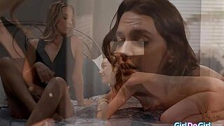 Bound blonde milf dominates brunette with face sitting and wet shaved pussy licking.