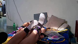 Blindfolded Stepsister Gets Her Tight Pussy Toyed With While Boyfriend's In Bathroom