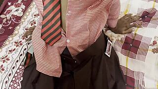 Teacher tricks blonde student into bedroom blowjob and rough doggystyle sex with creampie in homemade couple session