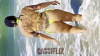 Cassiana Costa's Hot Ass On Beach Leads To Interracial Fuck And Facial Cumshot