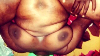 chocolate pussy bent over for big cock doggystyle cumshot in interracial homemade scene