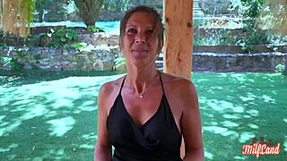 Oh man, milena and ashley these hot french cougars are sharing a nice big cock in ffm threesome