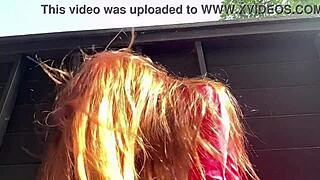 Italian hot milf Artemisia Love unleashes long hair fetish session outdoor!