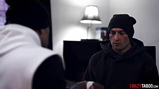 big tits milf wraps her boobs around young athlete's cock for hardcore titty fuck and blowjob session