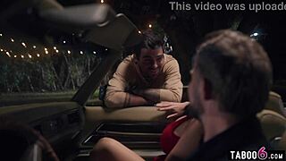 Whoa, check out this huge boobs latina wife having kinky public threesome sex with husband and stranger involving blowjob and pussy licking!