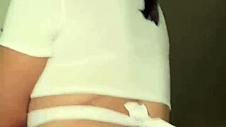 Mexicana en Lenceria de Colegiala Cogida en Video Amateur with Bedroom Blowjob and Petite Pov Fucking!
