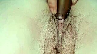 Milf cumming hard and squirting during intense session with hard fat tool in arse and pussy