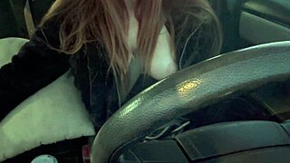 Emotional Italian Big Tits Artemisia Love's Hot Solo Car Ride Flashing Juicy Boobs with Long Hair Fetish