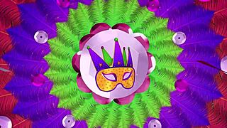 Amy Ava milfs flash big tits and asses at Mardi Gras for rimjob orgy!