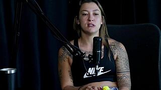 Blonde Brazilian milf in lingerie faces bold casting interview with Vovô Moai outdoors