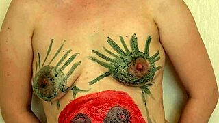 body art is an EXCITING prelude to SEXUAL games for mature lesbians. fat milf FUCKS slender girlfriend in amateur fetish pawg action!