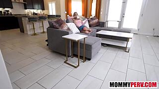 Blonde milf with big tits teaches young guy taboo sex ed lessons.