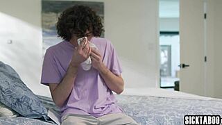 Big tits milf Rachael Cavalli catches naughty stud jerking off to her and decides to help him out