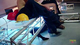 Workers Take a Break and Indulge in a Hard Threesome Where Two Babes Get Fucked with Cum Covered Tits