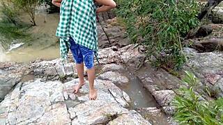 raw jungle fun with stepmom by the river in doggystyle anal!