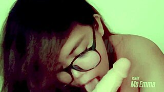 Who wants to be next after cute filipina ms emma sucks this big dildo