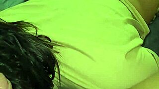 Curvy BBW milf flashes big natural tits and teases in leggings before wet striptease play