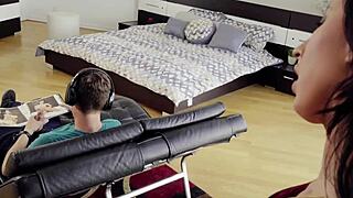 I catch my stepson jerking off in the kitchen to his stepmom lily lane during yoga