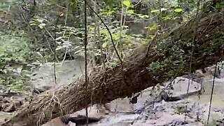 Monika Fox Wanders Jungle in Pink Top Yellow Shorts Revealing Pierced Nipples and Tattoos Solo