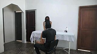 Perverted doctor fucks female patient doggystyle in office