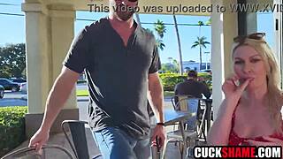 Whoa, cuck husband dares wife to fuck stranger hard!