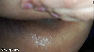 Amateur MILF in stockings gets assfucked doggystyle by big black cock until creampie finish