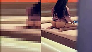 Caught stepmom shaking big ass and rubbing tight pussy to orgasm.